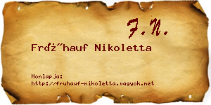 Frühauf Nikoletta névjegykártya
